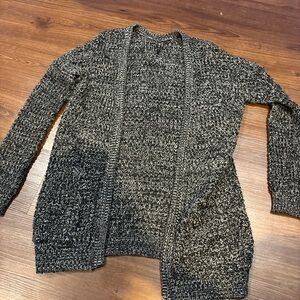 Poof! Black and White Cardigan Sweater